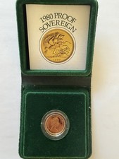 1980 Gold Proof Full Sovereign Coin In Box With COA