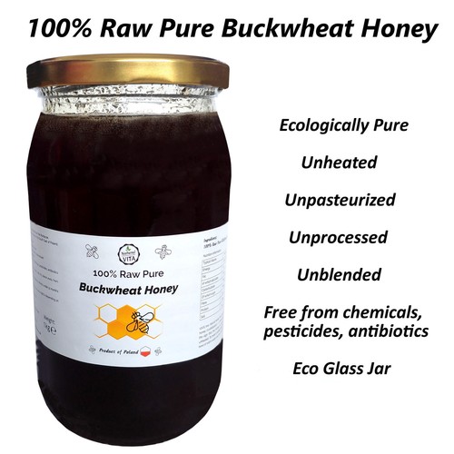100 raw pure buckwheat honey - buckwheat,