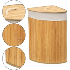 Wooden Laundry Corner Basket