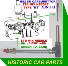 1 x LH JET & STD D3 NEEDLE for Twin 1¼” HS2 SU Carbs on MG 1100 Mk1 Mk2 1962-71