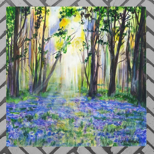 Bluebells ceramic tile picture - ceramic,