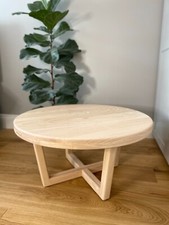 Solid Wood Ash round Coffee Table 80cm Made in UK