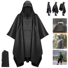 3in1 Rain Poncho Bicycle Waterproof Raincoat Cover Cape Hooded Hiking Fishing