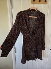 Zara S Black Red Floral Blazer