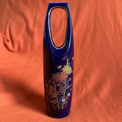 Japanese vase cobalt blue - blue, hand