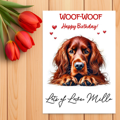 Personalised irish red setter - personalised,