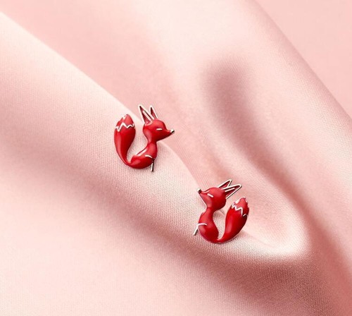 925 silver needle small - 925, red