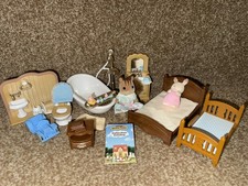 Sylvanian Families Spares Accessories Furniture  Bedroom Bed Bathroom Bundle