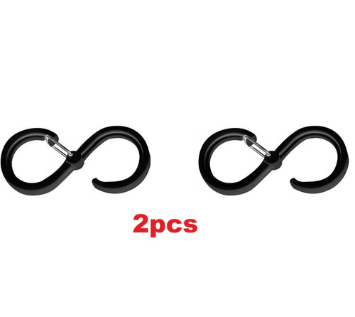 2pcs black large - large, shaped