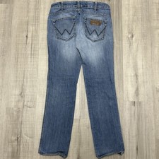 Wrangler Low Rise Slim Fit Narrow Leg Jeans Distressed Size 34