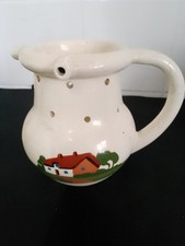 Dartmouth Pottery Jug. With Cottage Rural Idyll Scene.