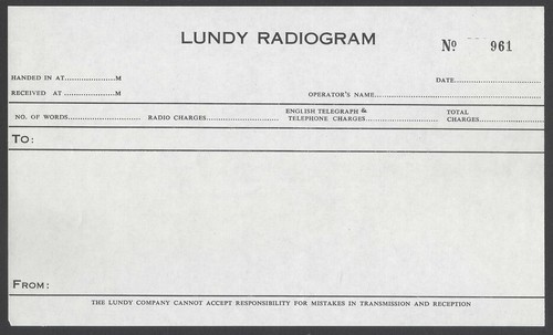 Aop lundy radiogram - gb, form