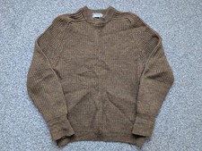 Kilspindie Jumper Mens Brown Medium Scotland Wool Chunky Knit Hunting Sweater