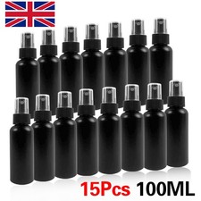 15X 100ml Plastic Black Empty Spray Bottle Refillable Small Travel Mist Empty C