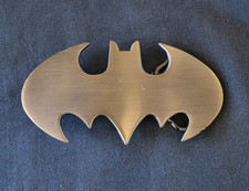 Men's Belt Buckle Novelty DC Superhero Batman Brushed Silver Logo