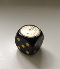 Vintage 1930s Rolux Genuine BAKELITE Thermometer French Dice Black Yellow