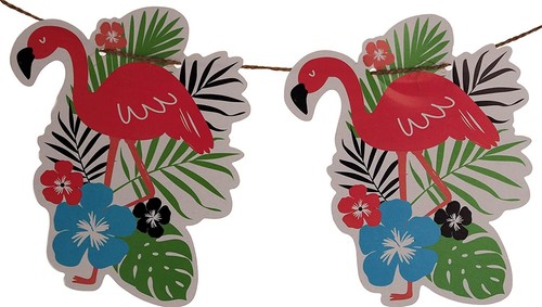 Flamingo paper garland - garland, bunting