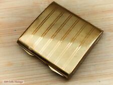 Stratton Square Art Deco Gold Tone-Vintage Make Up/Powder Compact-1bl