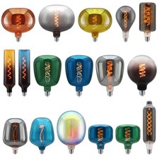 LED Vintage Retro Light Bulbs Novelty Gradient Glass E27 Spiral Filament 4W