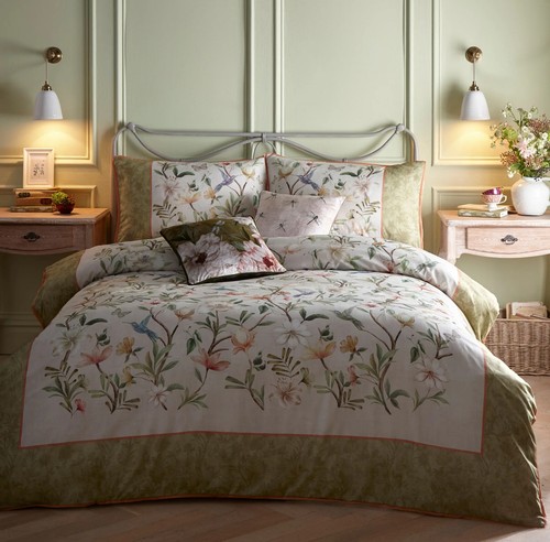 Floral watercolour duvet cover - floral,