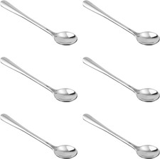 6Pcs Tiny Stainless Steel Spoons, 3X0.6 Inch Mini Condiment Spoon Cute Small Spo