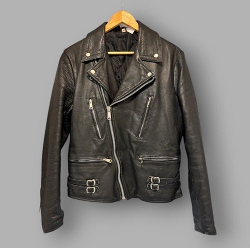 Black leather biker - black, jacket
