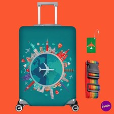 FLINTRONIC Luggage Cover, Suitcase Protector with Tag, Green, XL (29–32 in.)