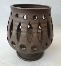 Vintage Broadstairs Studio Pottery Tea Light Candle Holder Goblet Style 14cm