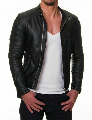 Men black biker - men's,