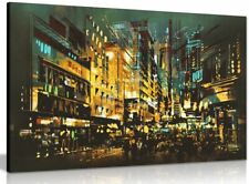 Abstract Painting Night Scene Canvas Wall Art Picture Print