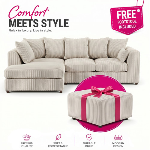 Corner sofa jumbo cord - corner,
