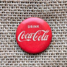 Drink Coca Cola Vintage Badge Drink Coca-Cola Slogan Pin Badge