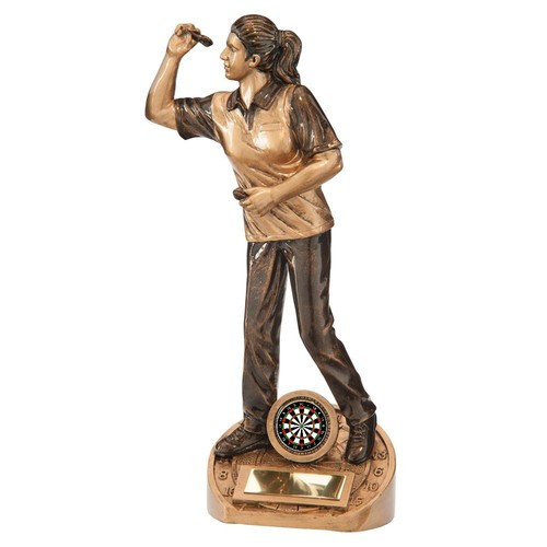 Female darts award trophy - female,