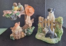 2 Charming Countryside Theme, Resin Figures, (1 From The Leonardo Collection)