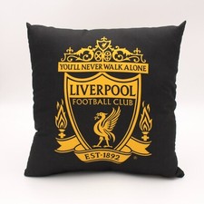 Liverpool FC Official Black & Gold Crest Cushion YNWA LFC GIFT