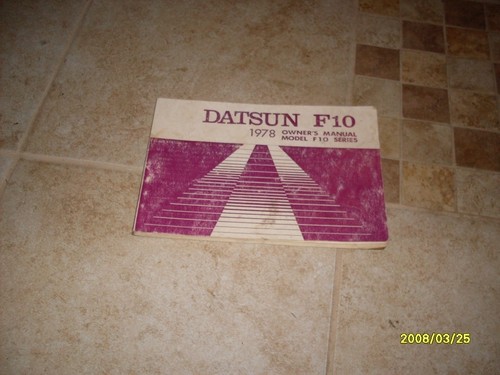 1978 datsun f10 owners manual - datsun,