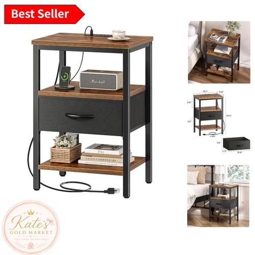 Rustic brown nightstand - rustic,