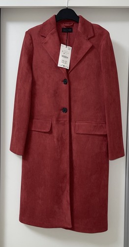 Zara dark red collared faux - dark,