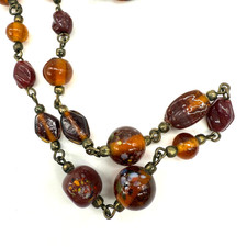 Vintage Necklace Glass Beaded