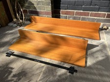 Two Tapley 33 Wall Shelves With Fixings 84cm /112cm Teak Floating