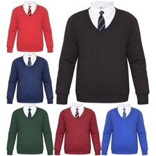 Kids Girls Boys Scouts School Uniform V Neck Jumper Single & 2 Pack Sweatshirt