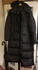 Zara Long Puffer Black Coat