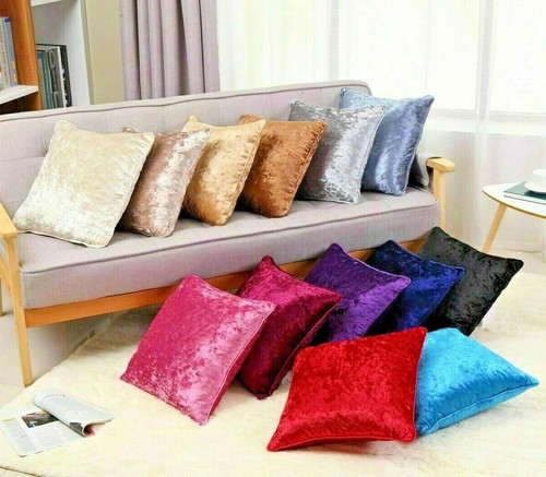 Crushed velvet cushion covers - cushion,