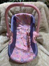 Baby Born Zapf Creation Baby Doll Car Seat Carrier Toy Pink Pattern