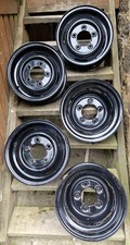 Six Land Rover Steel wheel rims 16" (tubed) black Part NRC7578