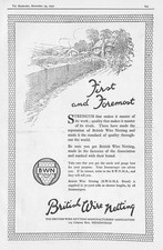 BRITISH WIRE NETTING Manufacturer's Association - Antique Advertisement 1922