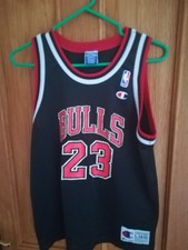 Vintage Chicago Bulls Michael Jordan 23 Black Mesh NBA Vest jersey top  L14-16