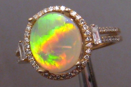 Opal and diamond - 1.25,