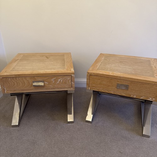 Two wooden bedside tables - two,