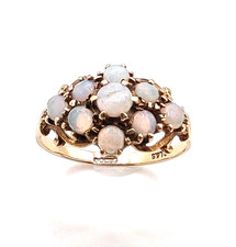 9ct gold vintage opal cluster - gold,